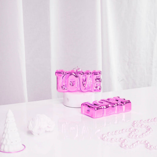 Weihnachtskugel LOVE Rosa