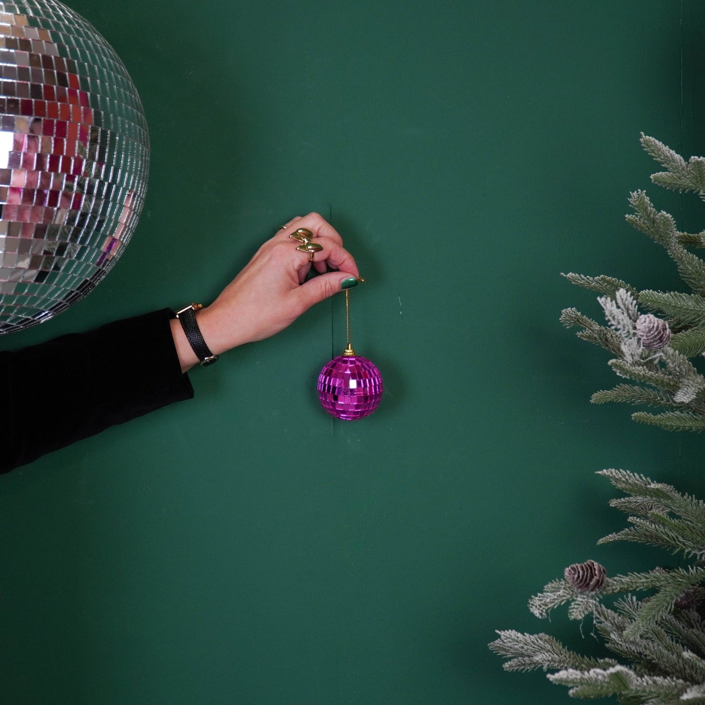 Rosa Disco-Weihnachtskugel - 6er-Pack