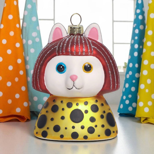 Weihnachtskugel Katze Weiß Yayoi Kusameow Kusama