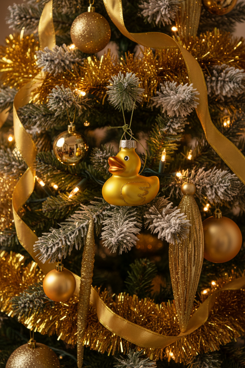Boule de Noël Canard de bain Jaune