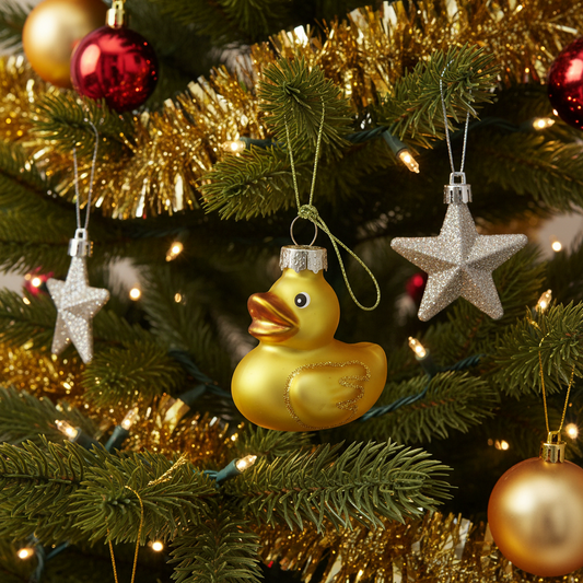 Boule de Noël Canard de bain Jaune – vue produit 2