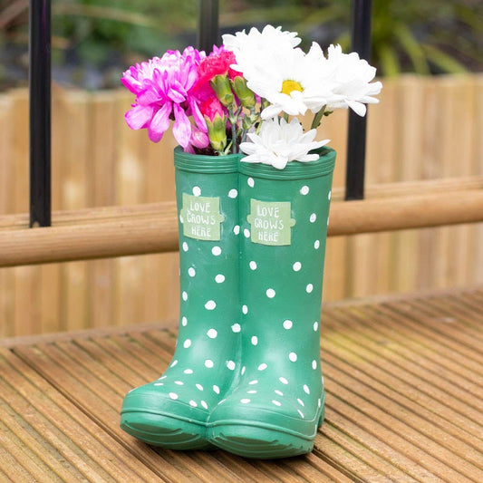 Jardinière Welly Boot vert foncé