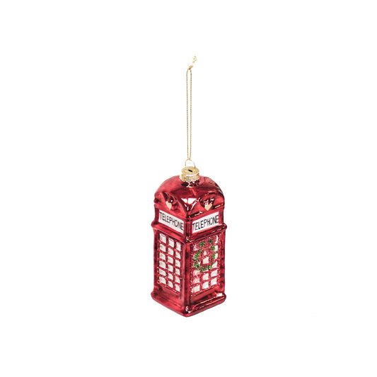 Englische Telefonzellen-Weihnachtskugel