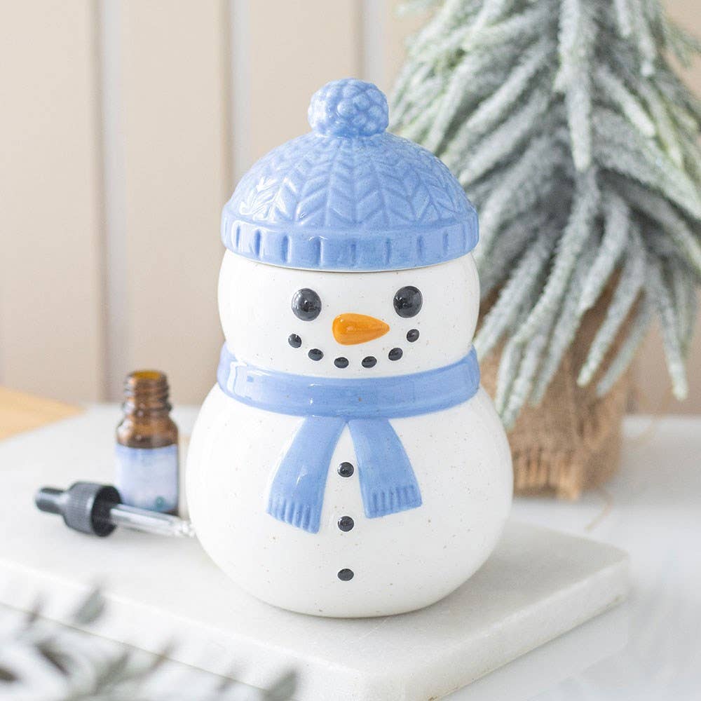 Brûle-parfum bonhomme de neige d'hiver