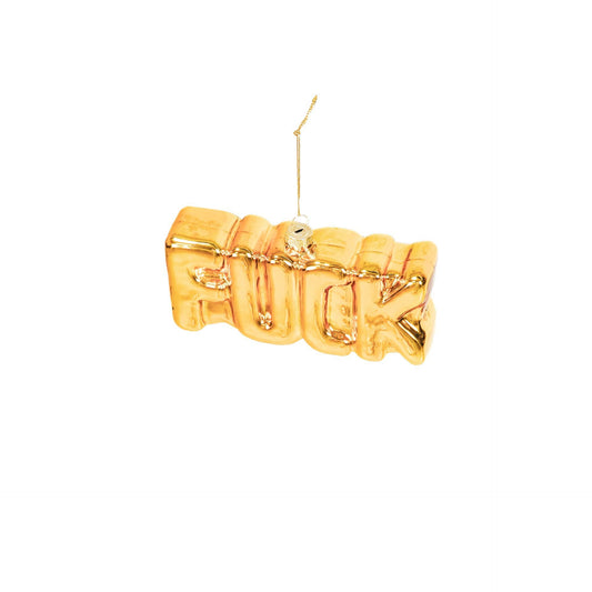 Christbaumkugel FUCK Gold