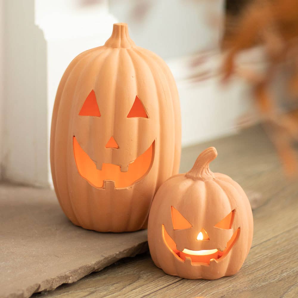 Citrouille d'Halloween en terre cuite 12,5 cm
