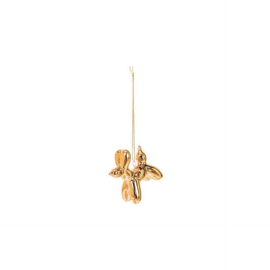 Weihnachtskugel Ballon Hund Gold