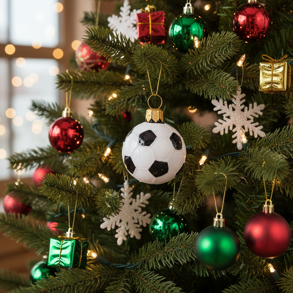 Weihnachtsbaumkugel Fußball XS