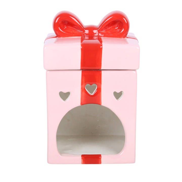 Brûle‑parfum de Noël « cadeau rose »