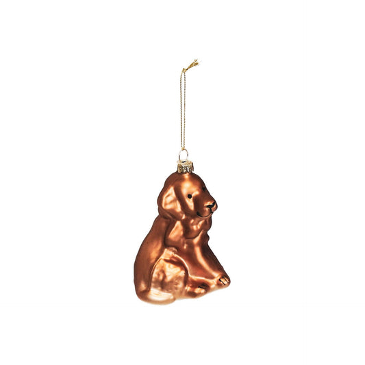 Golden Retriever Glass Christmas Ornament