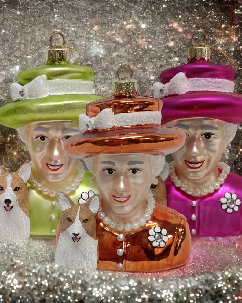 Boule de Noël Reine Elizabeth & Corgi Orange – vue produit 2