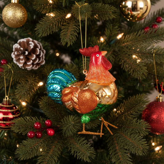 Weihnachtskugel Hahn