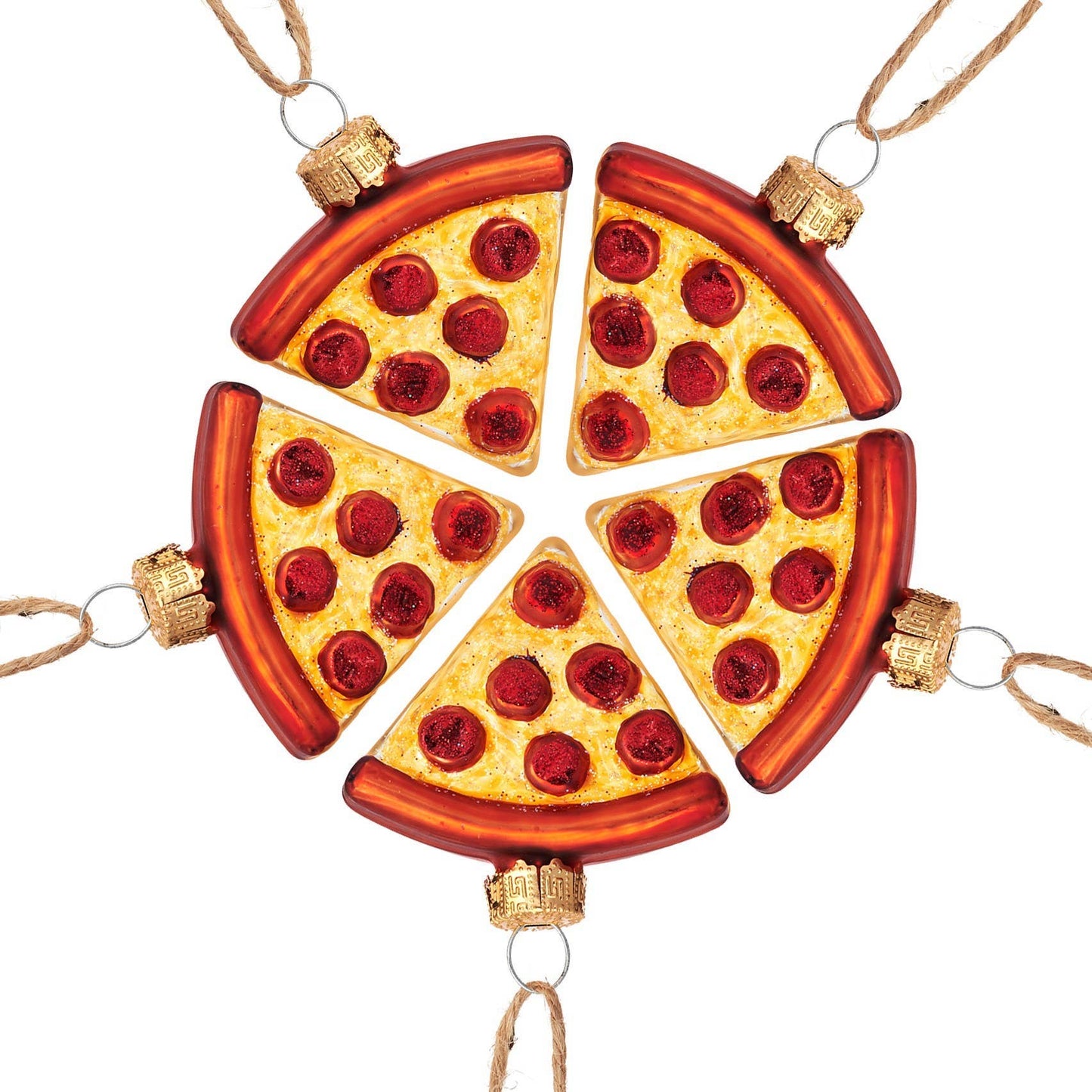 Weihnachtskugeln Pizzastück 5er-Pack