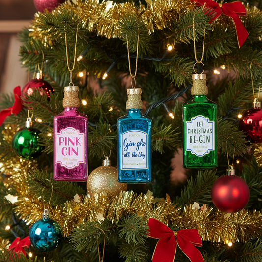 Mini Gin bottle baubles