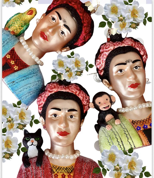Weihnachtskugel Frida und ihr Papagei