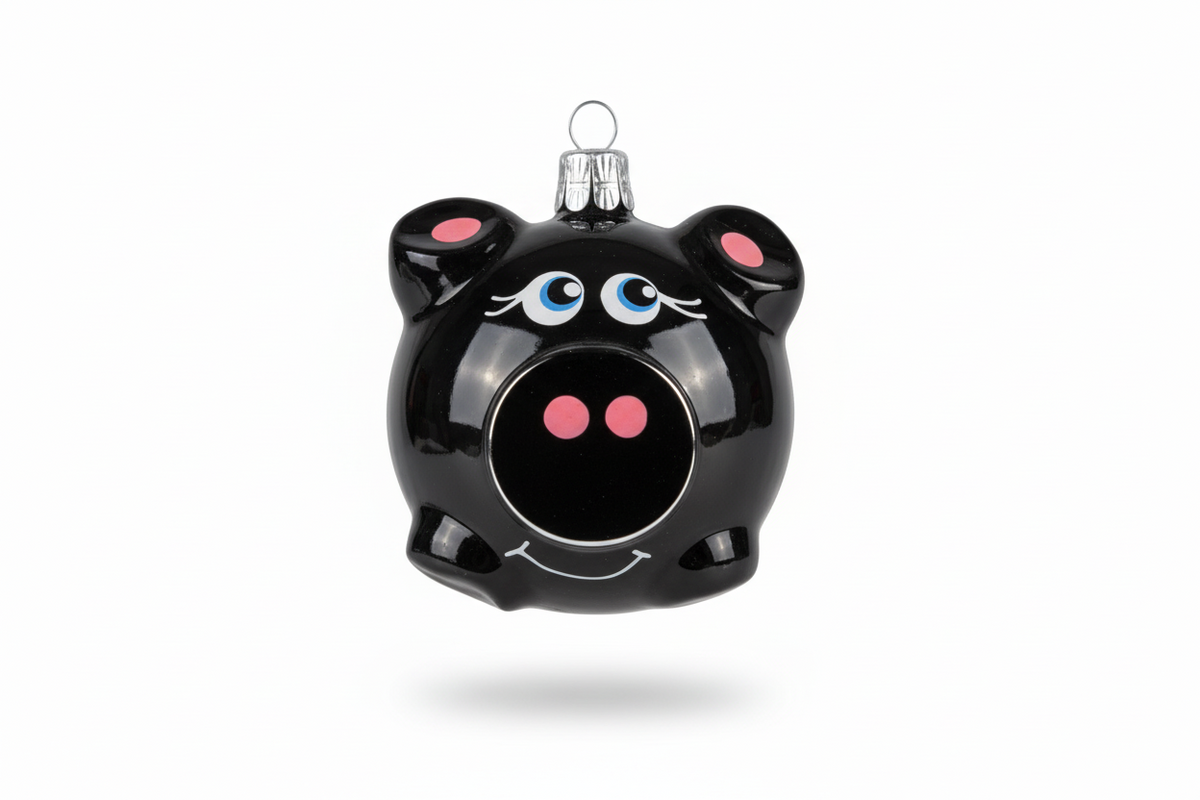 Boule de Noël Cochon Noir – vue principale