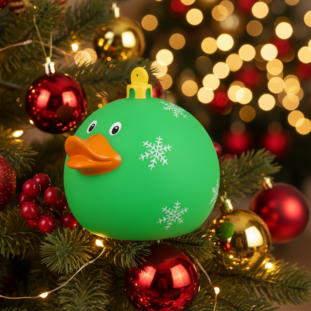 Canard Vert Boule de Noël - vue 7