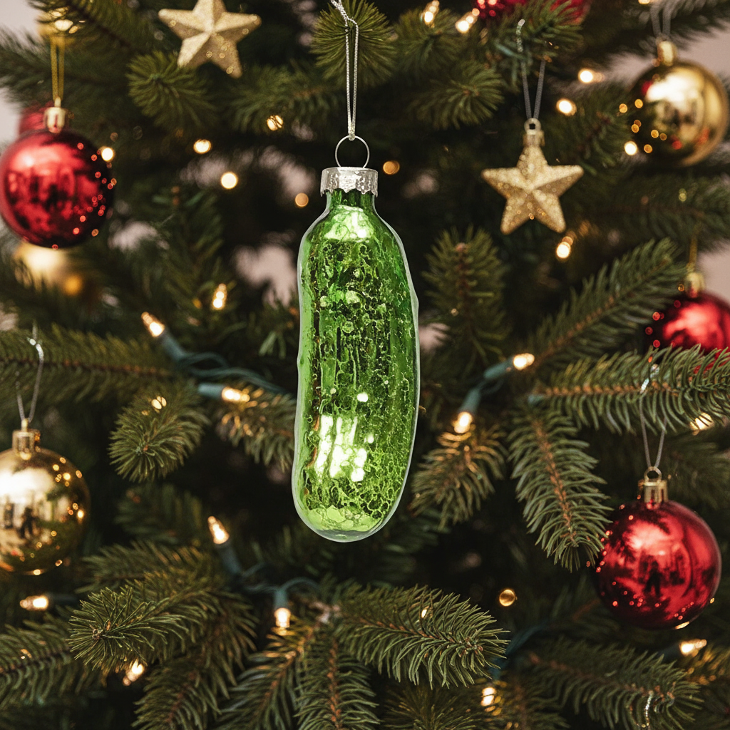 Boule de Noël Cornichon Vert