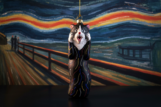 Weihnachtskugel Katze „Der Schrei“