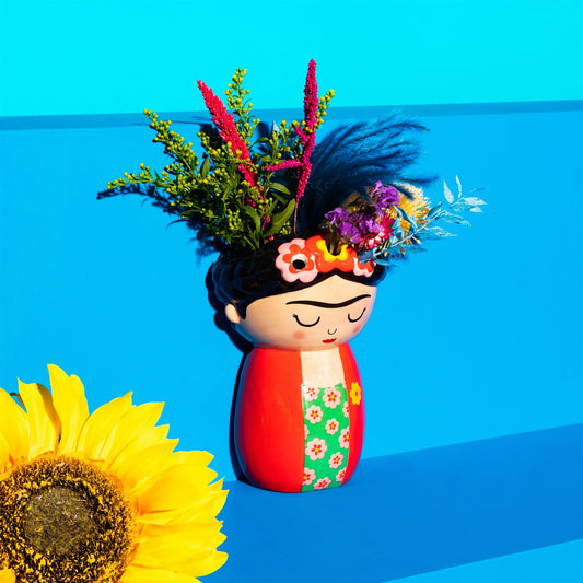 Roter Frida Kahlo Wandpflanzkübel