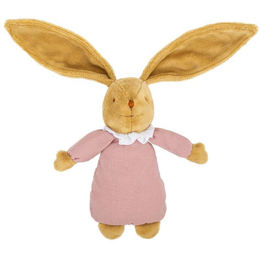 Lapin Nid D'Ange Doudou Musical -Coton Bio rose