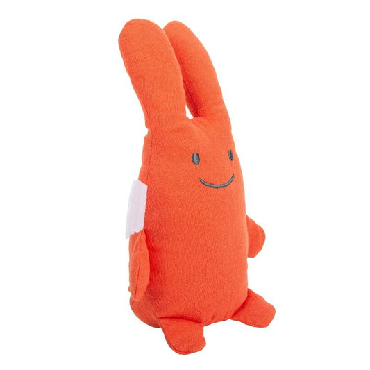 Ange Lapin Doudou avec Hochet - Coton Bio Corail