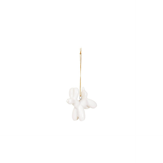 Weihnachtskugel Ballon Hund Weiß
