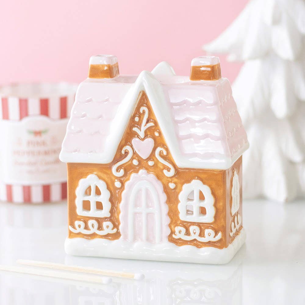 Brûleur à huile et chauffe-cire de Noël « Maison en pain d’épices »