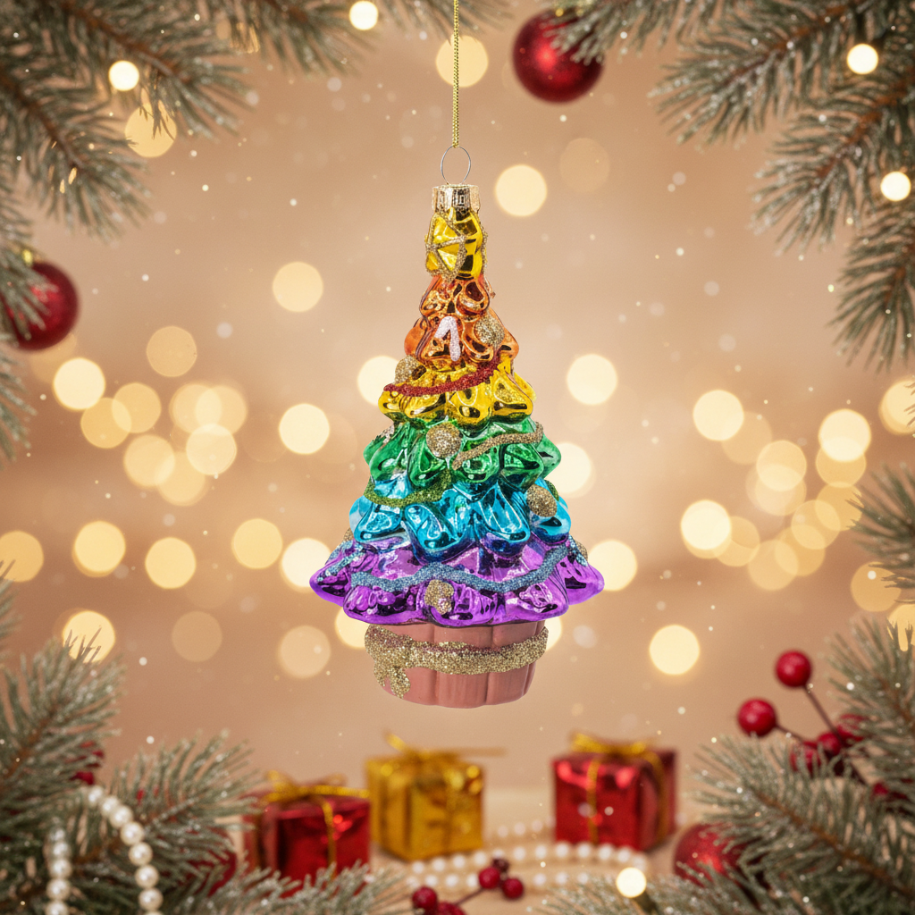 Weihnachtskugel Weihnachtsbaum Regenbogen