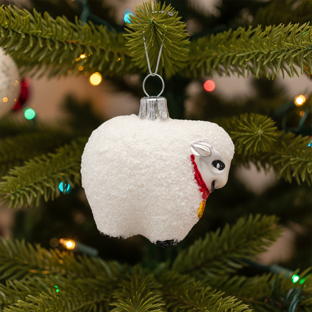 Boule de Noël Mouton Blanc