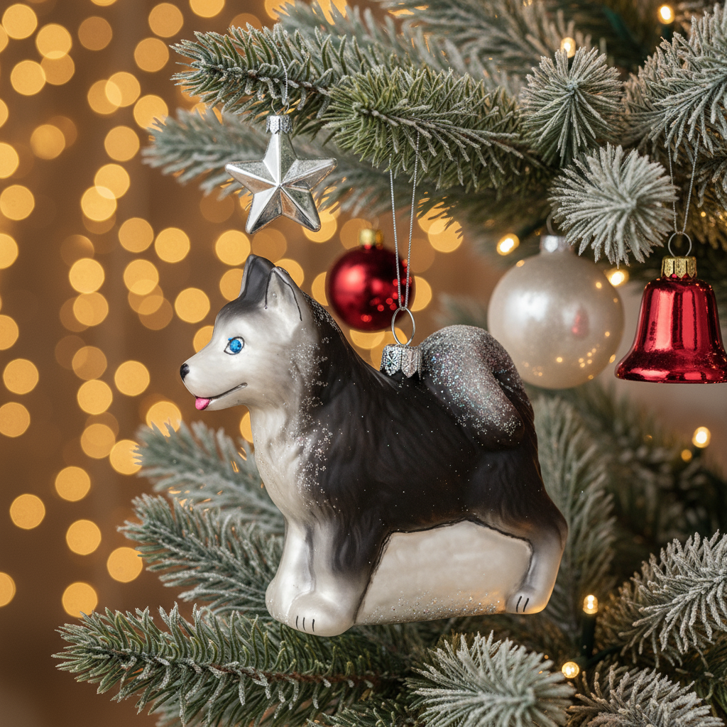 Boule de Noël Husky