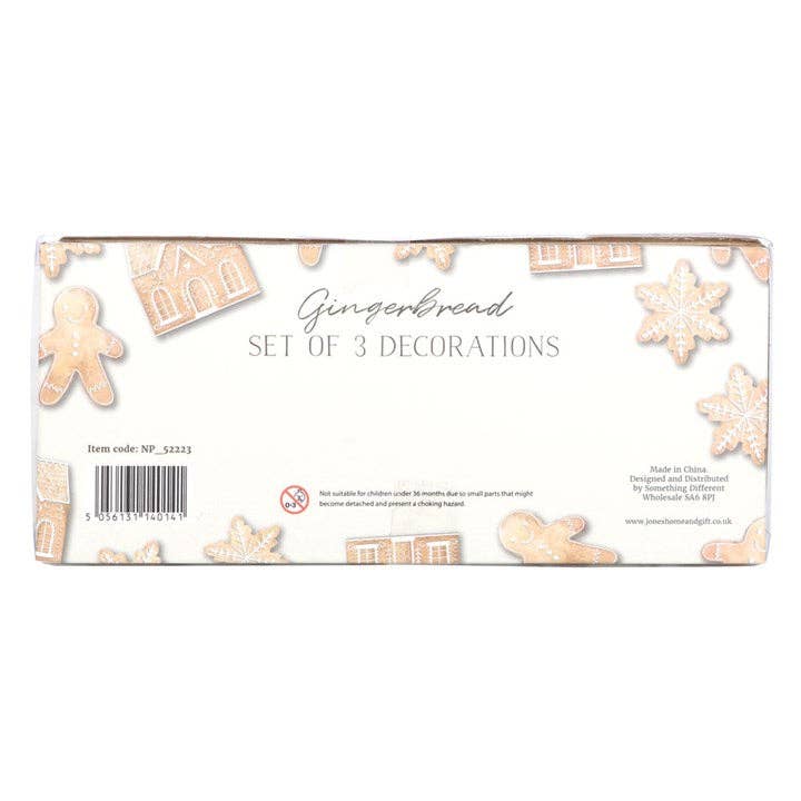 3er-Set Lebkuchen-Weihnachtsanhänger zum Aufhängen