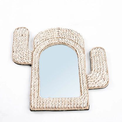 Miroir Cactus coquillage – Blanc
