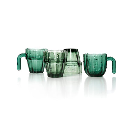 Verre Stack-a-Cactus Glasses – Vert Lot de 4