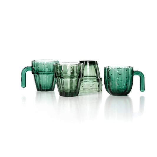 Verre Stack-a-Cactus Glasses – Vert Lot de 4