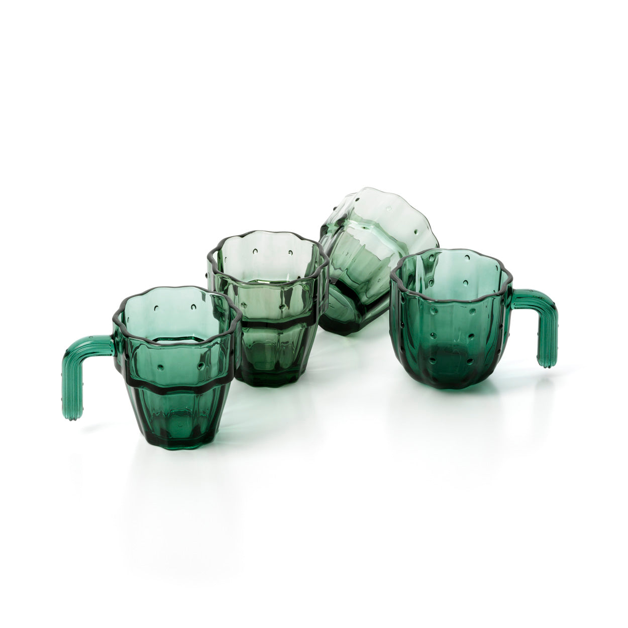 Verre Stack-a-Cactus Glasses – Vert Lot de 4