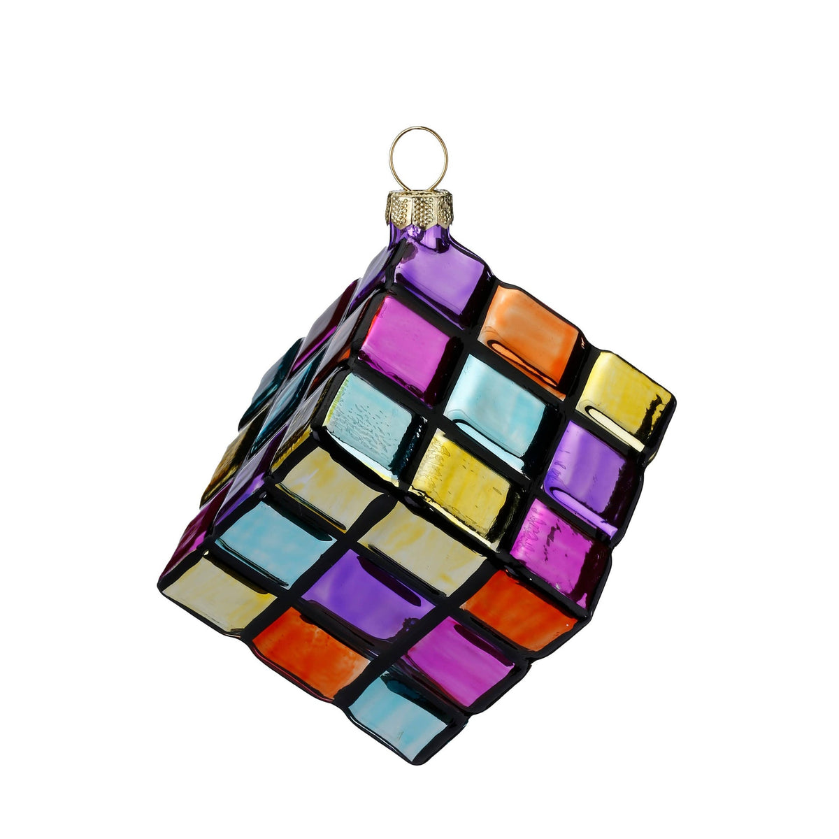 Ornement de Noël Rubik's Cube, en verre, 9 cm – Holly & Jolly