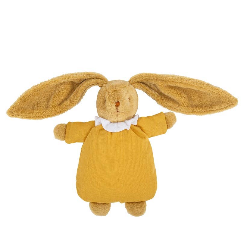 Lapin Nid D'Ange Doudou Avec Hochet - Curry