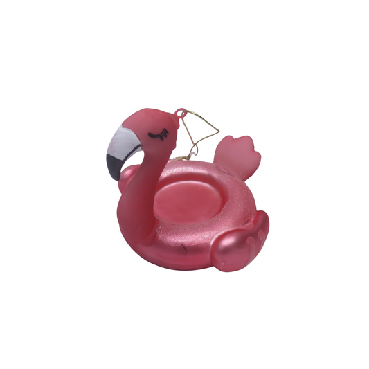 Weihnachtskugel Flamingo-Schwimmring