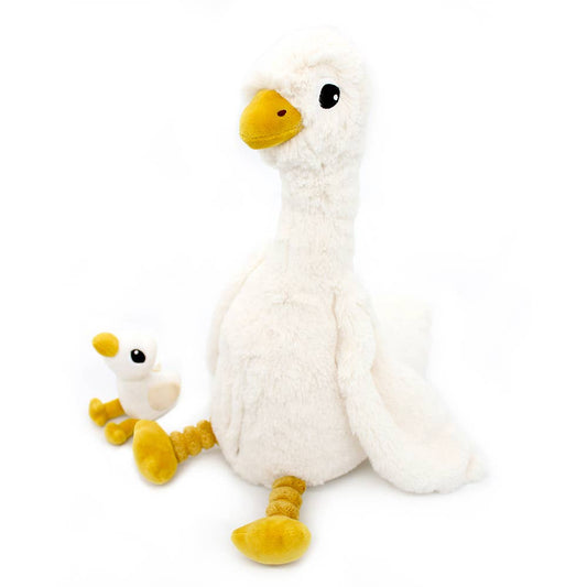 LES PTIPOTOS - OIE EN PELUCHE MAMAN & BÉBÉ 36CM BLANCHE