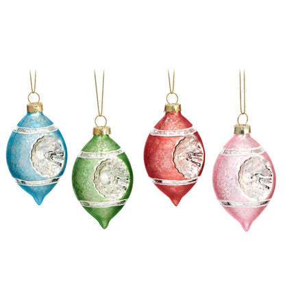 Vintage Pastellkugeln mit Relief 4er-Pack