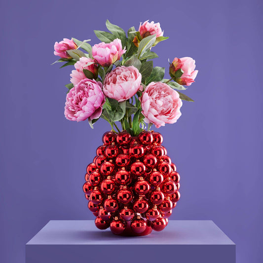 Weihnachtskugel-Vase, Rot