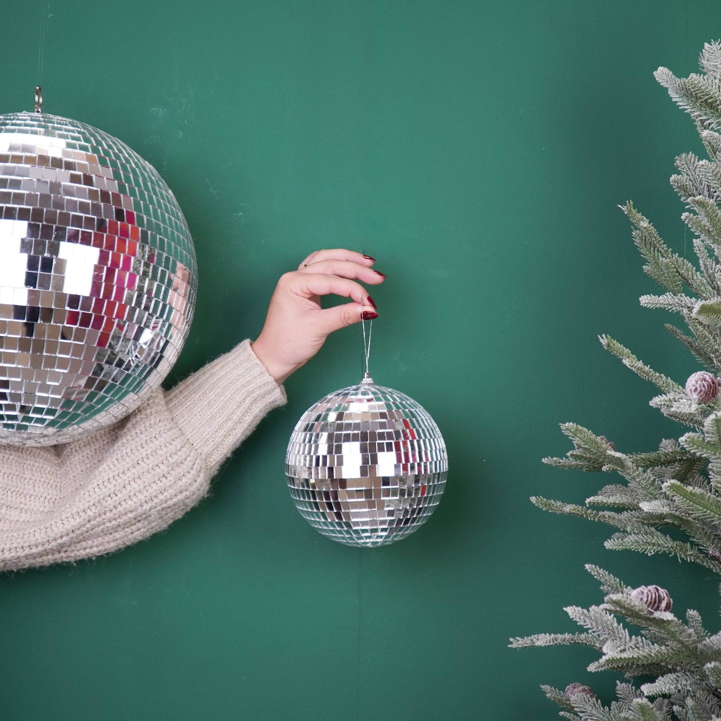 Disco-Weihnachtskugel Silber - 15cm