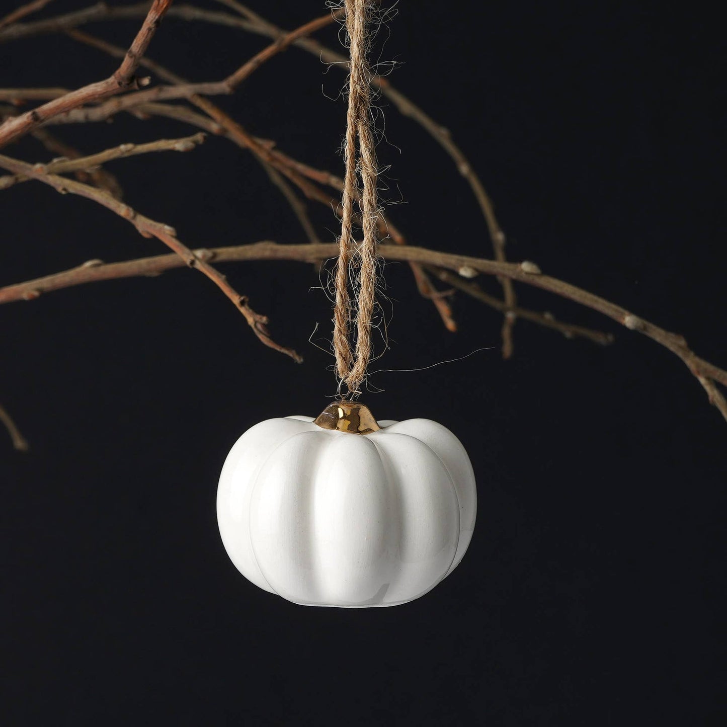 Hanging Decoration White Pumpkin