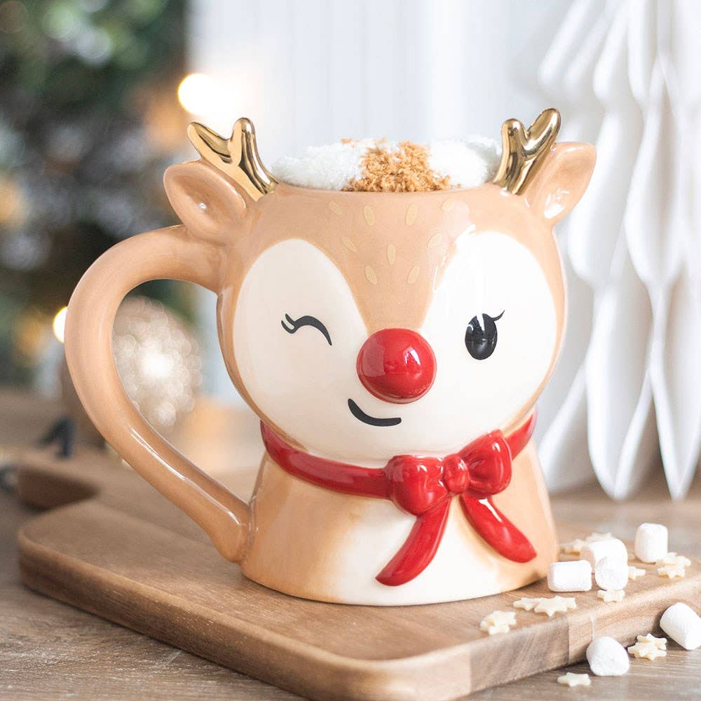 Ensemble tasse et chaussettes Ruby le renne