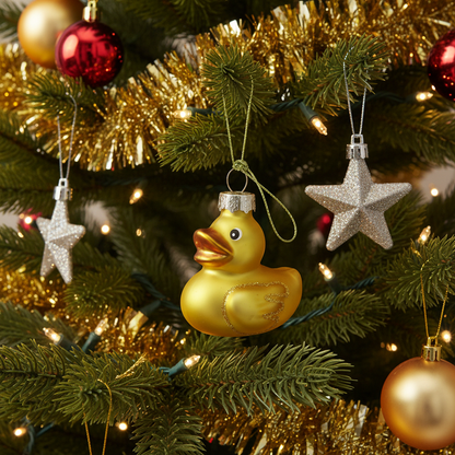 Badeente Weihnachtsbaumkugel Gelb