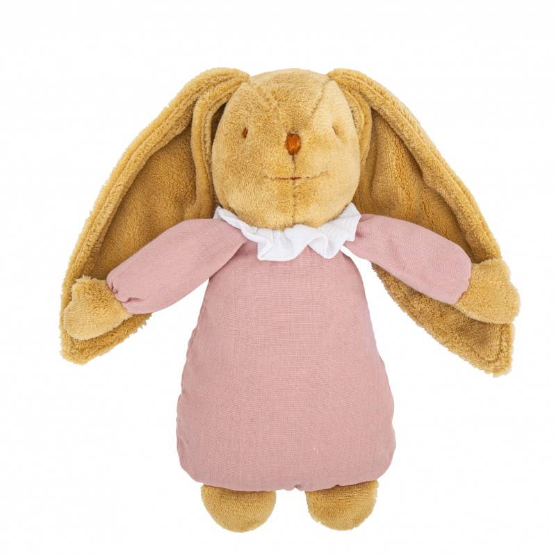 Lapin Nid D'Ange Doudou Musical -Coton Bio rose