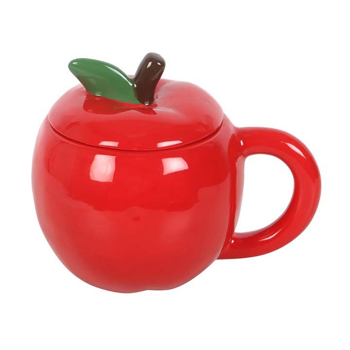 Tasse céramique en forme de pomme avec couvercle