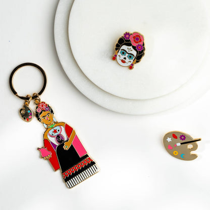 Anstecker Frida Día de Muertos