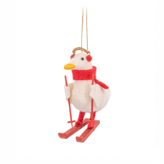 Deko zum Aufhängen Ski-Ente